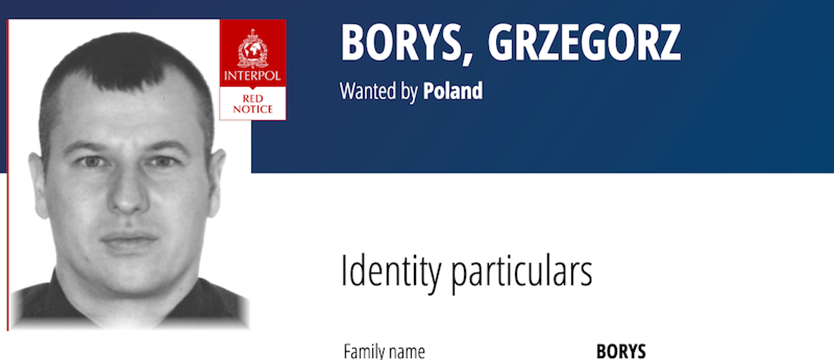 Czerwona nota Interpolu za Grzegorzem Borysem