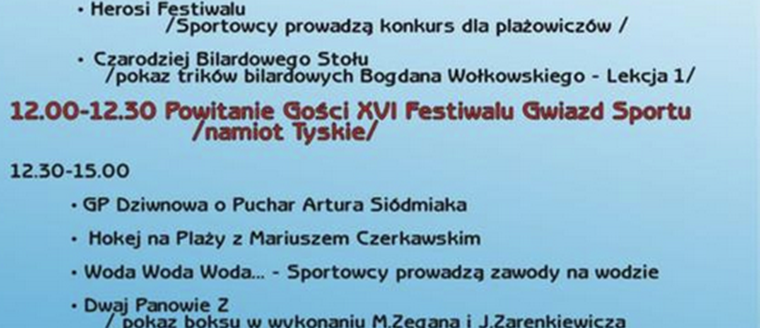 Festiwal Gwiazd Sportu. Od czwartku na plaży w Dziwnowie!