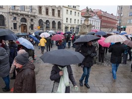 Szczecin z przewodnikami i parasolkami