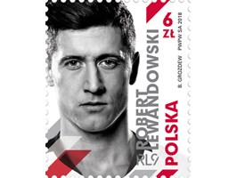 Robert Lewandowski na znaczku pocztowym
