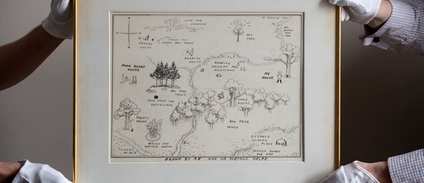 Oryginał mapy Stumilowego Lasu sprzedany za 571 tys. dolarów