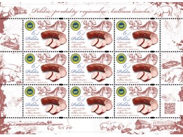 Kiełbasa lisiecka na znaczku pocztowym