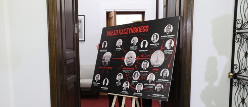 PO-KO: Suski ukradł tablicę przedstawiającą „układ Kaczyńskiego”